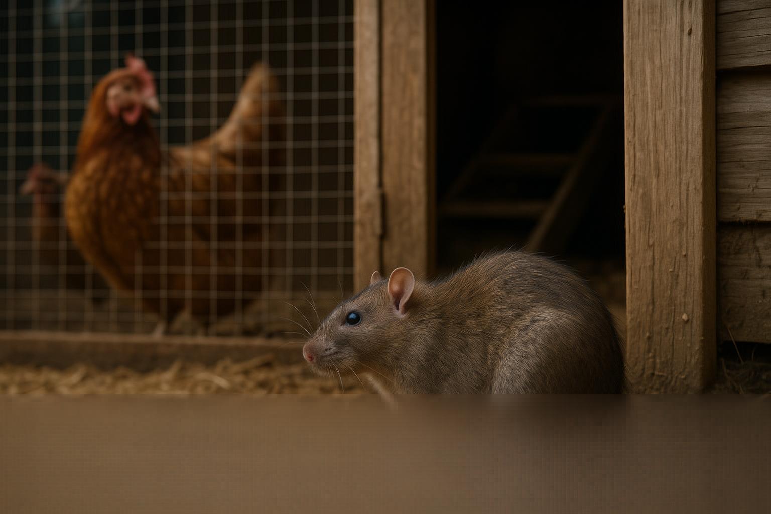 grote rat bij kippenhok